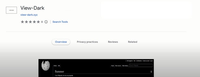 Image: View-Dark Chrome extension
