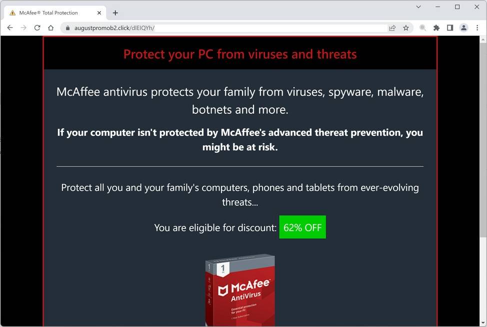 Image: Augustpromob2.click browser hijacker