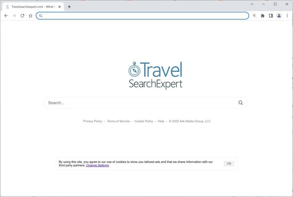 Image: Travelsearchexpert.com browser redirect