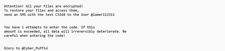 Image: Cyber_Puffin ransomware