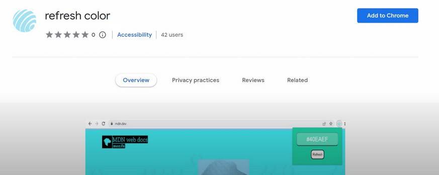 Image: Refresh Color Chrome extension