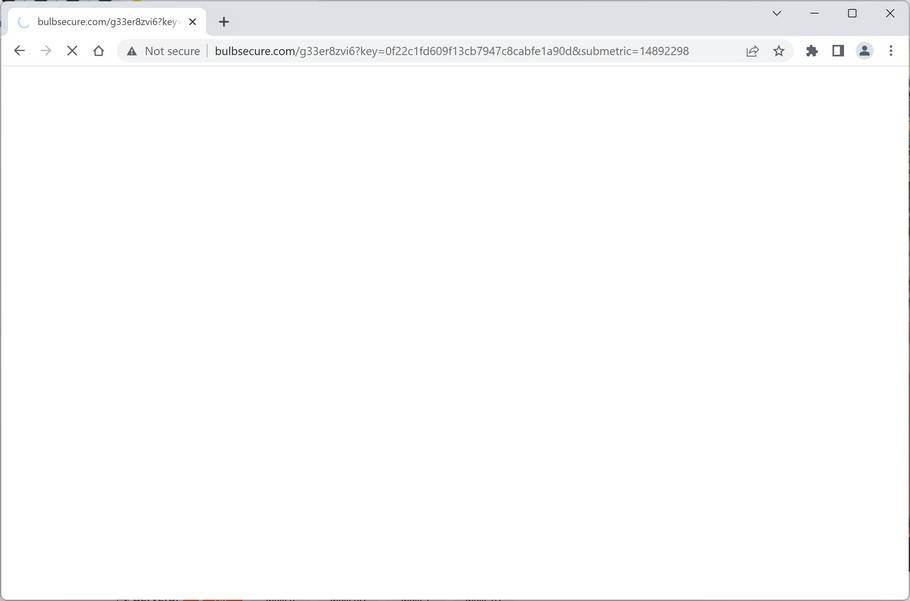  Image: Chrome browser is redirected to Bulbsecure.com