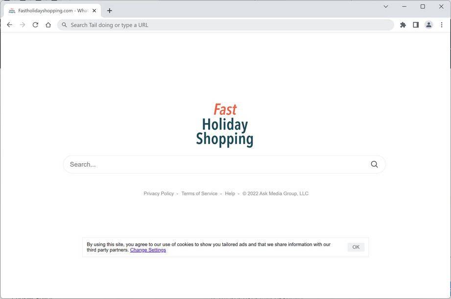 Image: Fastholidayshopping.com browser redirect