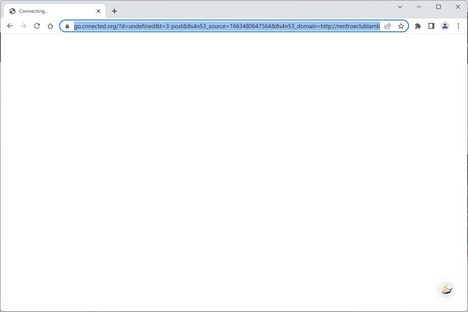 Image: Chrome browser is redirected to Go.cnnected.org