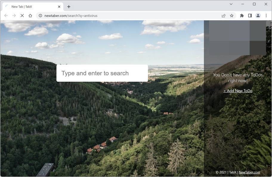 Image: Newtaber.com browser redirect