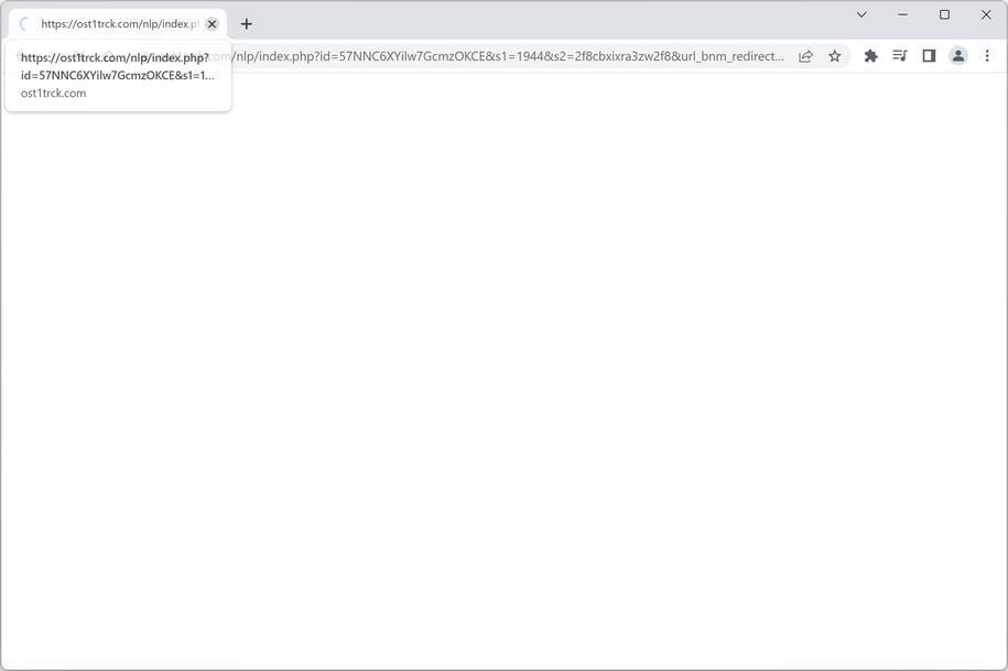 Image: Chrome browser is redirected to Ost1trck.com