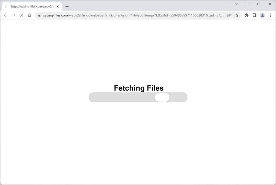 Image: Chrome browser is redirected to Saving-files.com