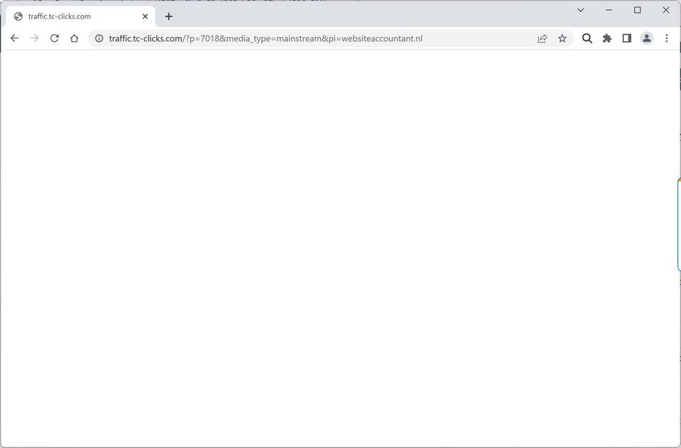 Image: Chrome browser is redirected to Traffic.tc-clicks.com