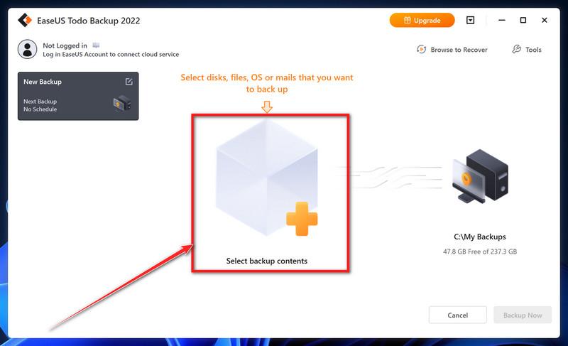 Click Select backup content