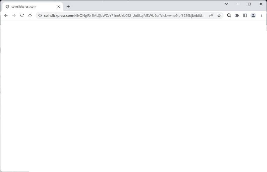 Image: Chrome browser is redirected to Coinclickpress.com