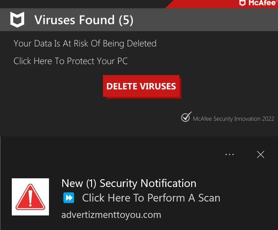 Image: Your Data Is At Risk Of Being Deleted fake alert