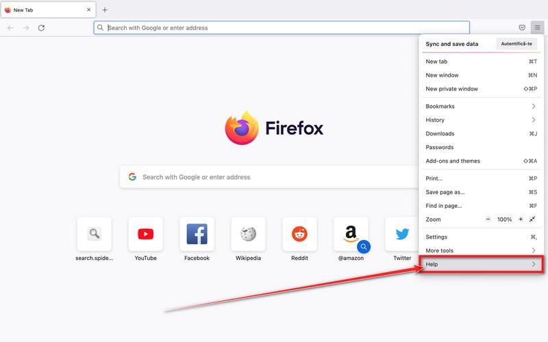 Image - Click on the Firefox Menu button then select Help