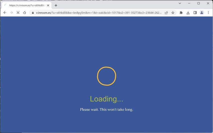 Image: Chrome browser is redirected to V.inroom.es