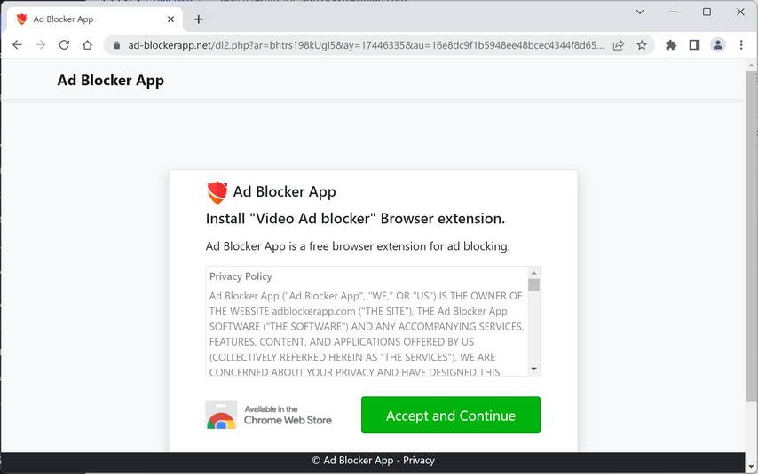 Image: Ad-blockerapp.net browser redirect