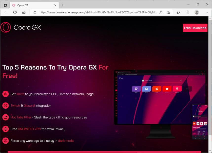 Opera GX Gaming Browser 64 Offline Installer Free Download