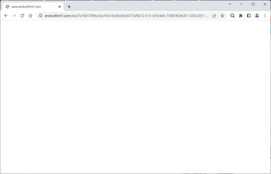 Image: Chrome browser is redirected to Endooflint7.com