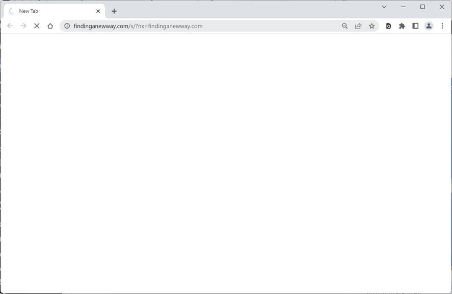 Remove Findinganewway.com Ads (Virus Removal Guide) 1 Image: Chrome browser is redirected to Findinganewway.com