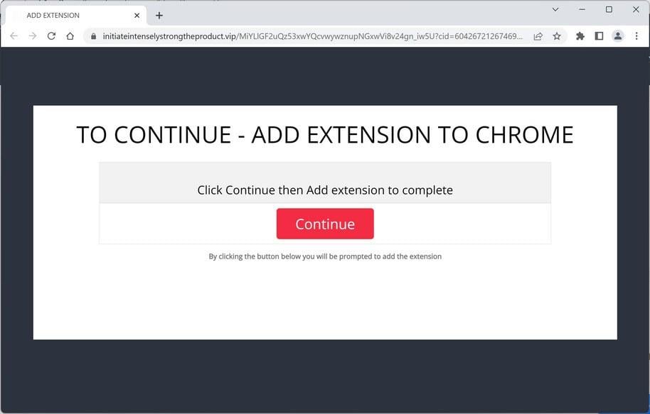 Initiateintenselystrongtheproduct.vip Virus Removal Guide 1 Image: Initiateintenselystrongtheproduct.vip browser redirect
