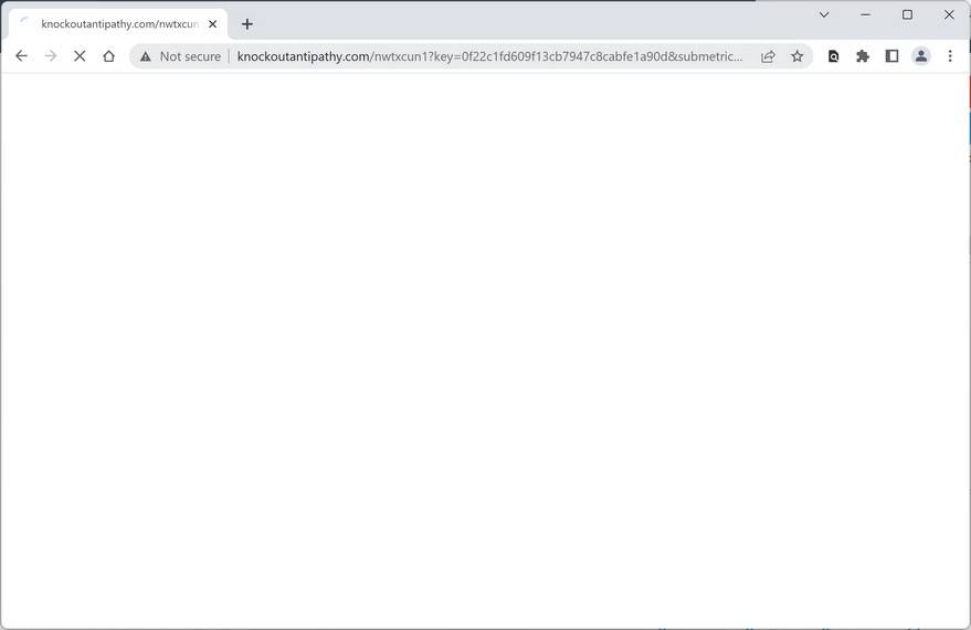 Image: Chrome browser is redirected to Knockoutantipathy.com