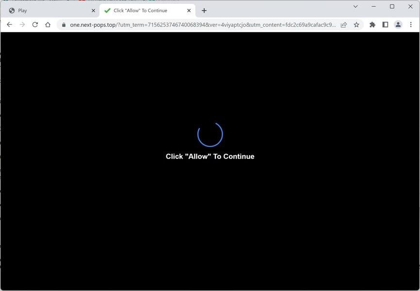 Image: Chrome browser is redirected to One.next-pops.top