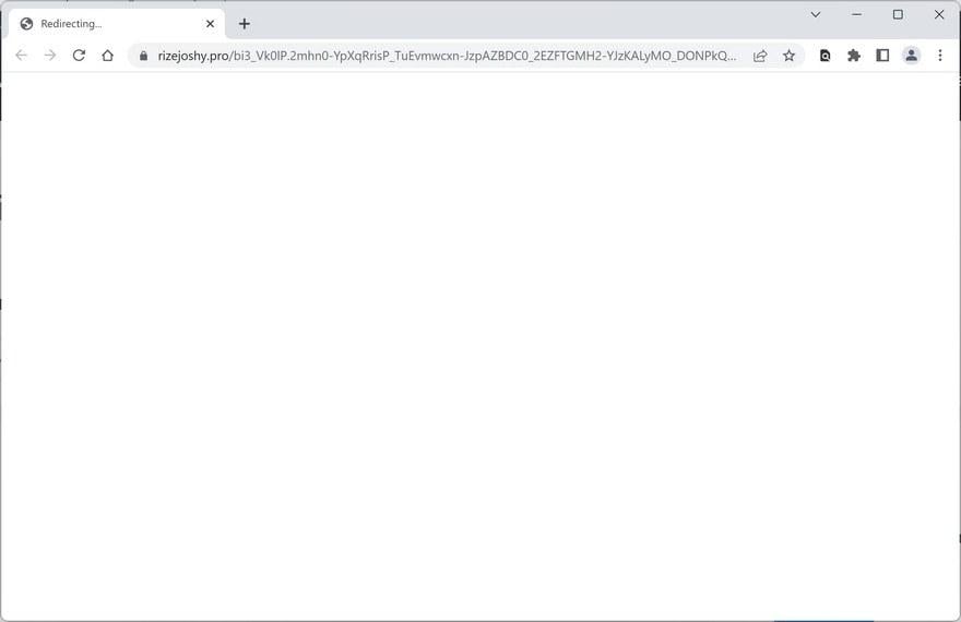 Image: Chrome browser is redirected to Rizejoshy.pro