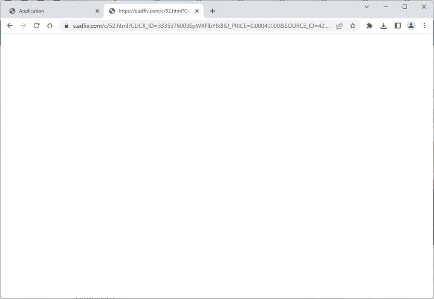 Image: Chrome browser is redirected to S.adfiv.com