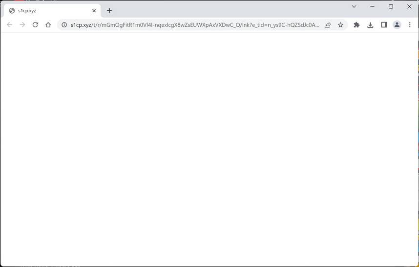 Image: Chrome browser is redirected to S1cp.xyz