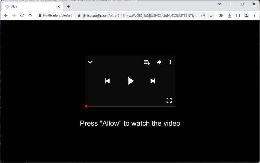 Image: Chrome browser is redirected to Woejh.com