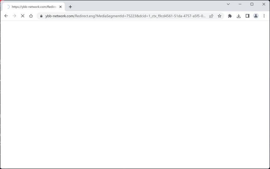 Image: Chrome browser is redirected to Ybb-network.com