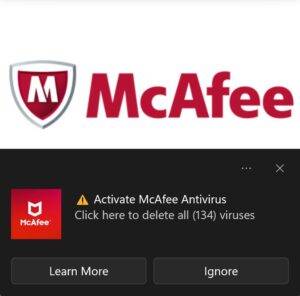 How To Remove Activate McAfee Antivirus Pop-up Scam
