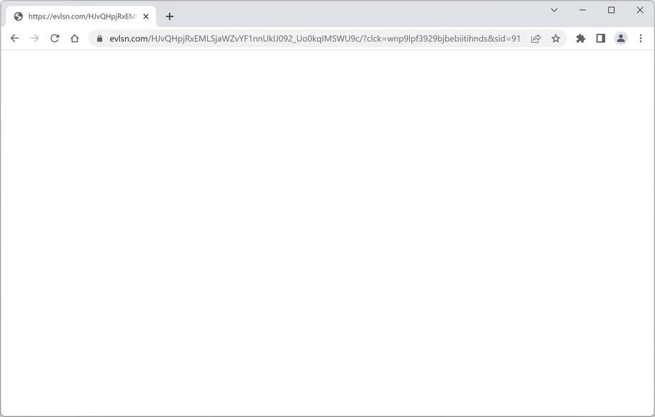 Image: Chrome browser is redirected to Evlsn.com