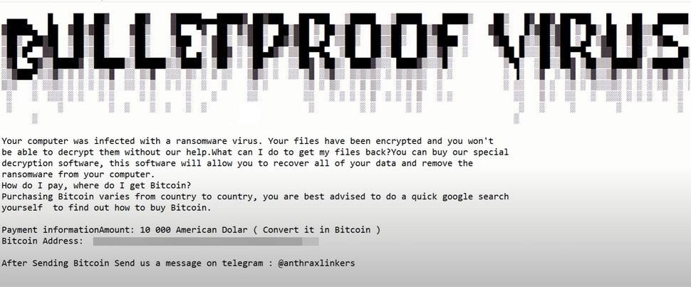 Image: Anthraxbulletproof ransomware