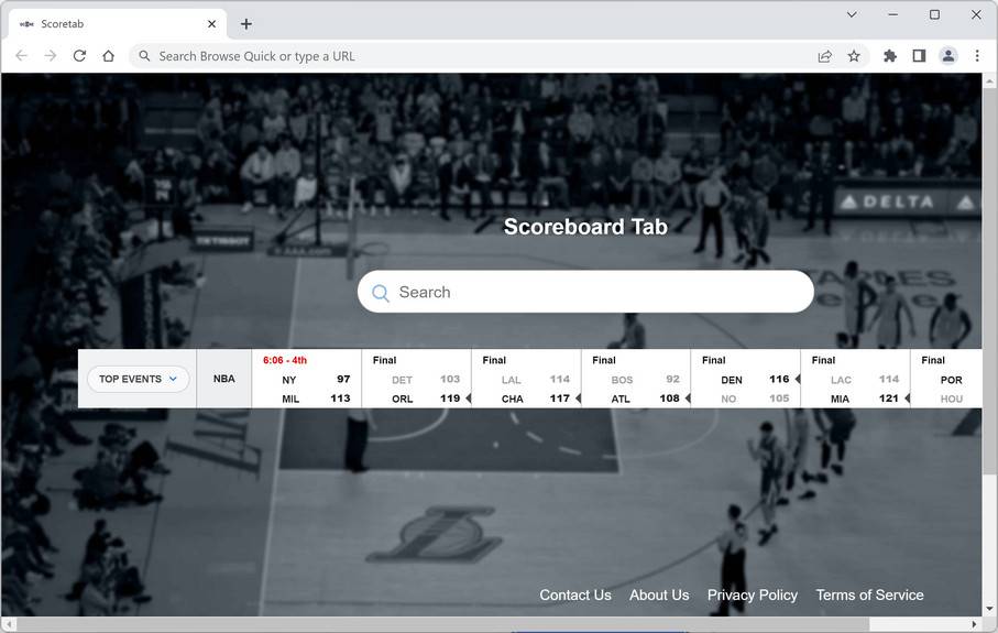 Image: Scoreboard Tab Chrome new tab page