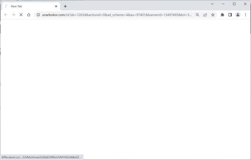 Image: Chrome browser is redirected to Unarbokor.com