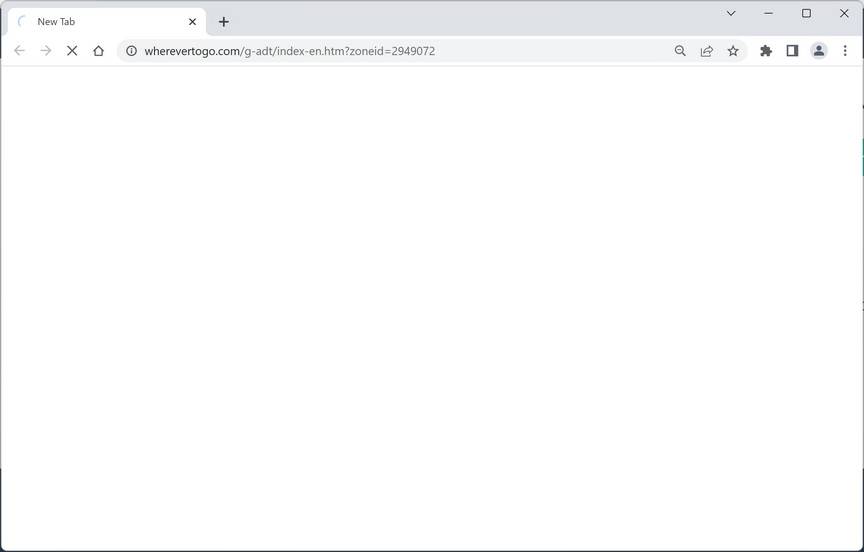 Image: Chrome browser is redirected to Wherevertogo.com