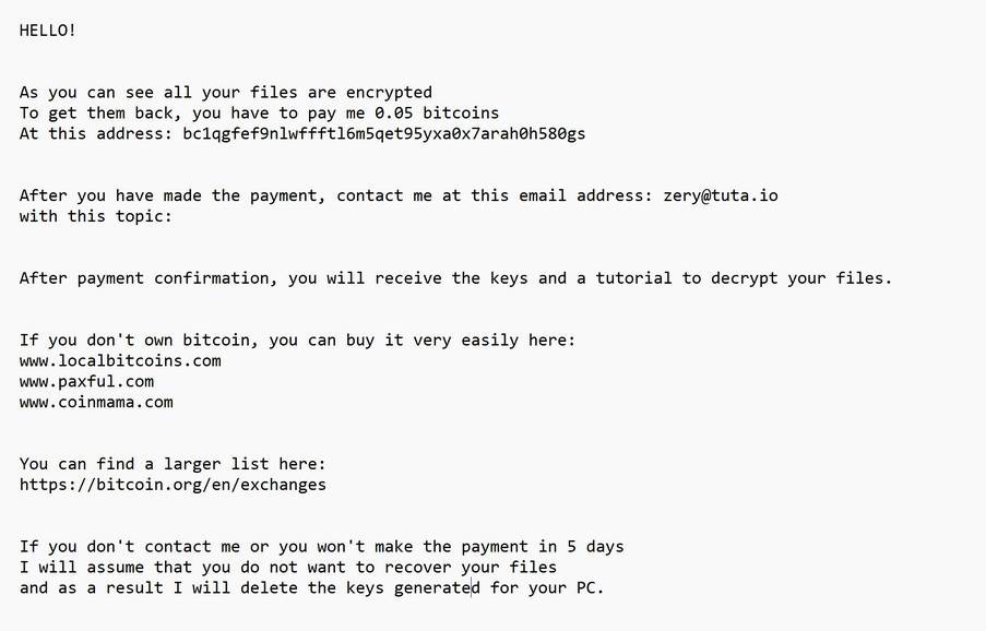 Image: ZeRy ransomware