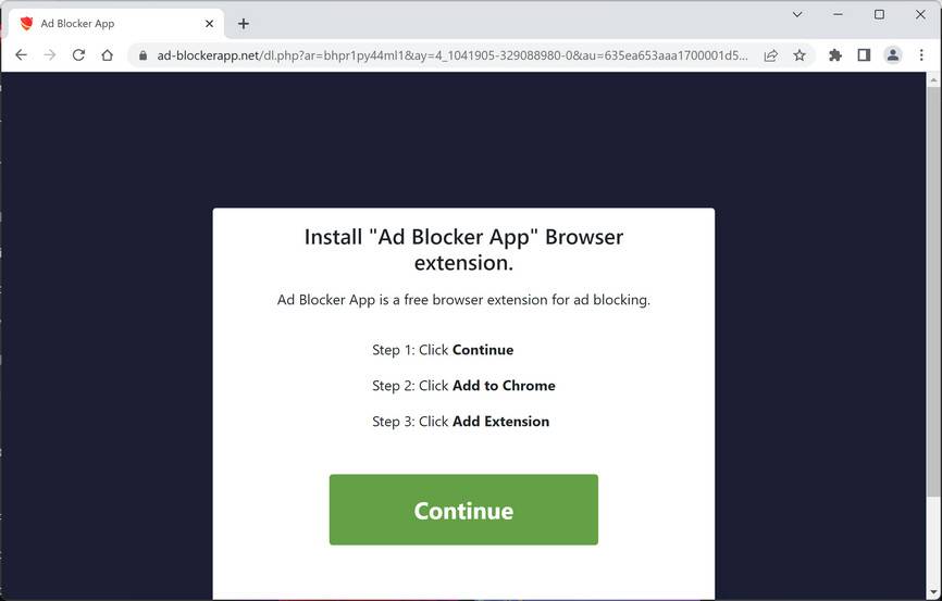 Image: Ad-blockerapp.net browser redirect