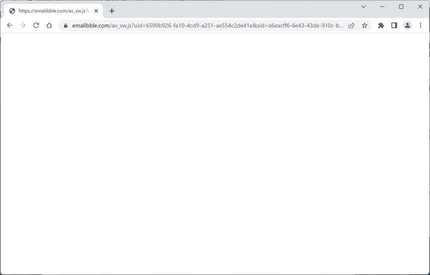 Image: Chrome browser is redirected to Emalibble.com