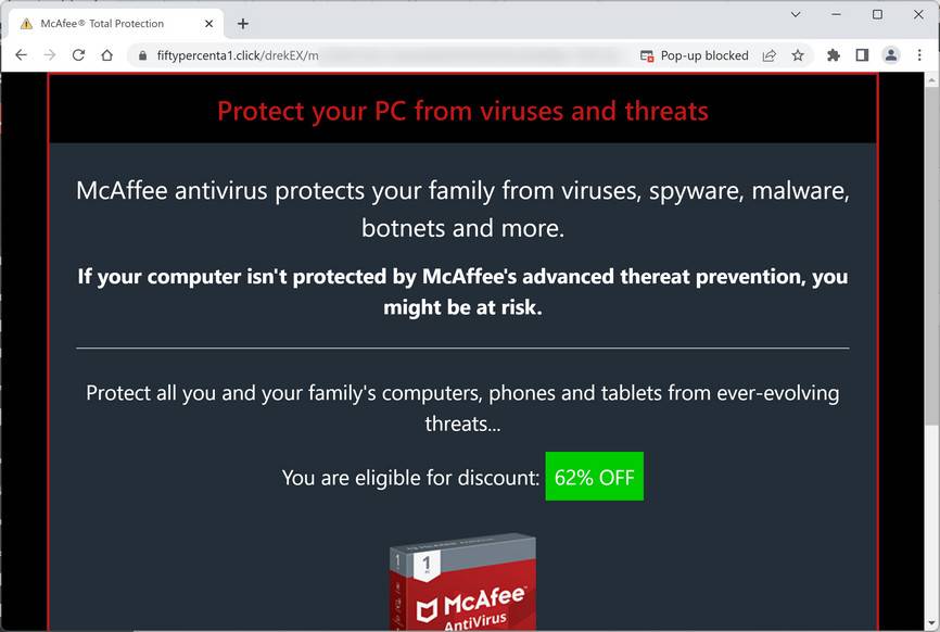 Image: Fiftypercenta1.click Fake Alert
