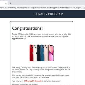 Image: Fromribhog.live Fake Amazon Loyalty Program Survey