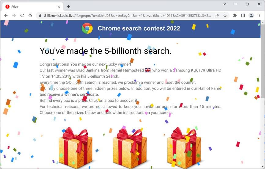 Image: Mekickcold.live Fake Survey