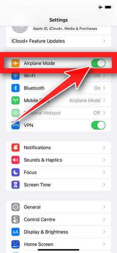 Enable Airplane Mode
