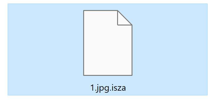 Image: File encrypted by the ISZA Ransomware