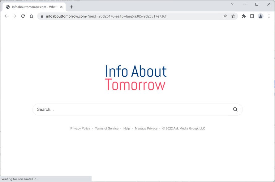 Image: Infoabouttomorrow.com browser redirect