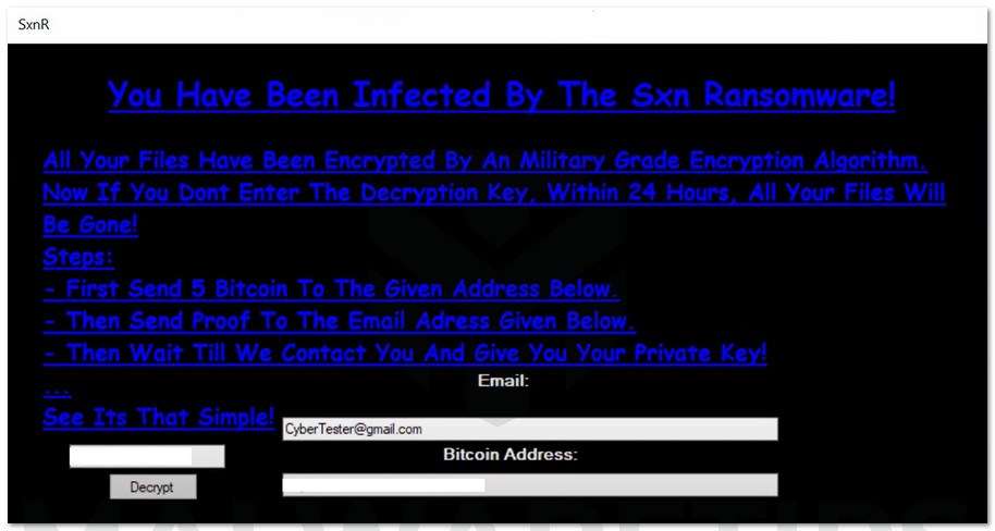 Image: SXN ransomware