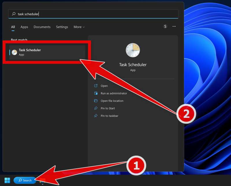 Search for Task Scheduler