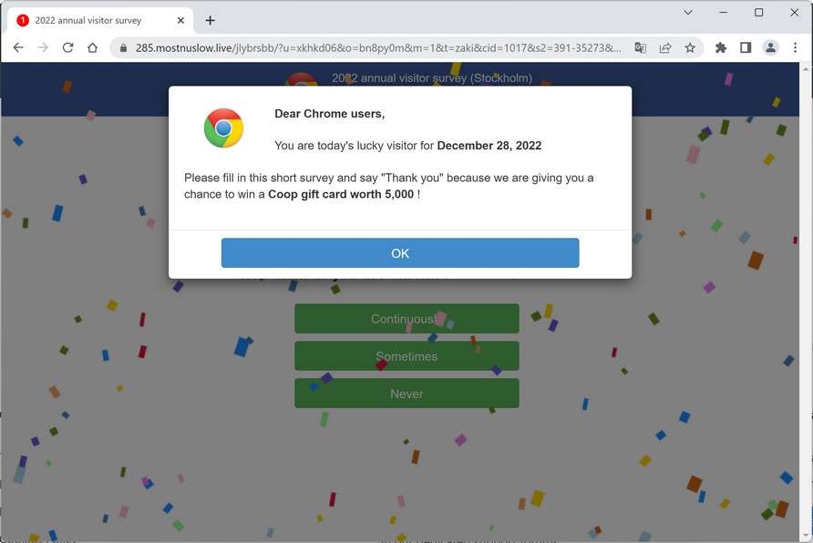 Image: Mostnuslow.live Fake Amazon Loyalty Program Survey