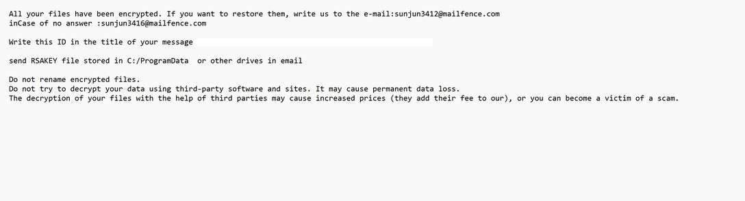 Image: Sunjun ransomware