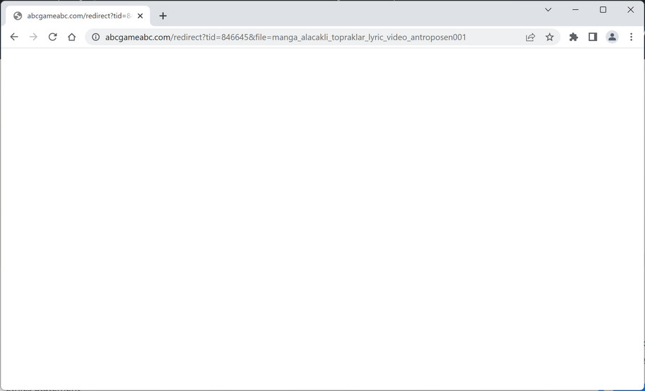 Image: Chrome browser is redirected to Abcgameabc.com