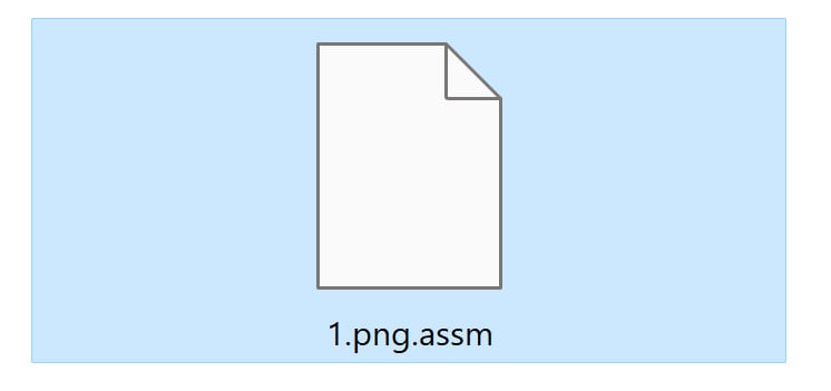 Image: File encrypted by the ASSM Ransomware